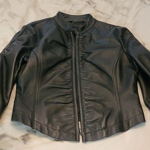 Leather Moto Jacket Black Small